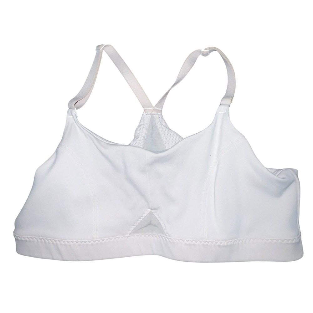 Athleta‎ Sports Bra Womens Large White Strappy Mesh Back Yoga Athletic Workout